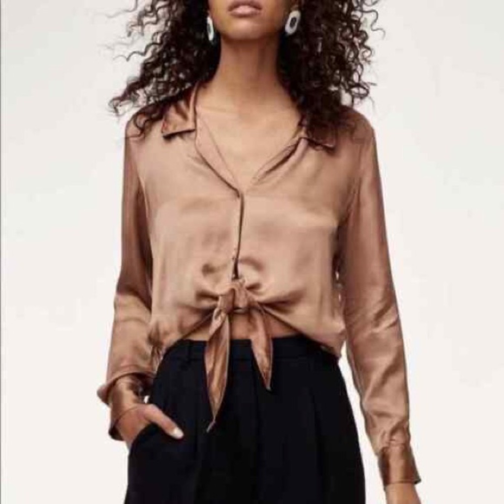 Aritzia Tie Front Blouse